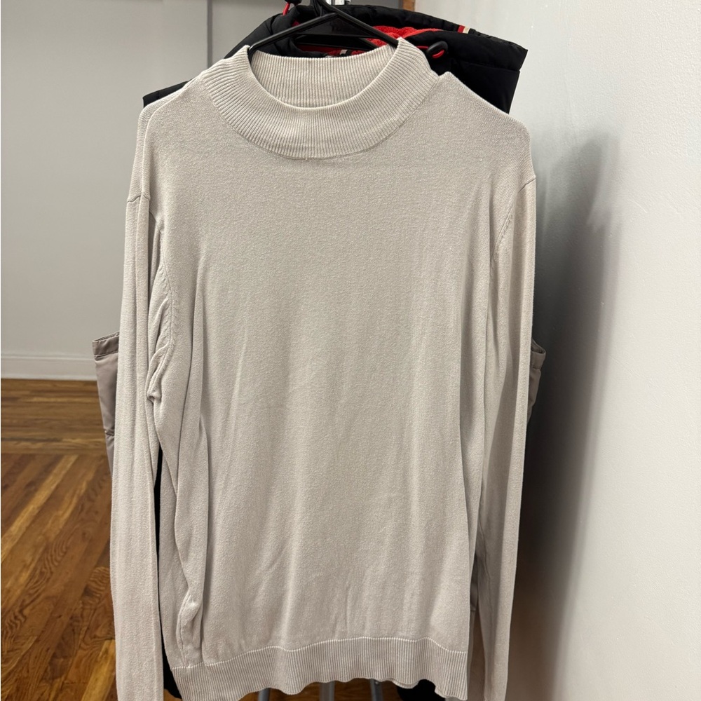 Men's Cream Turtleneck Sweater